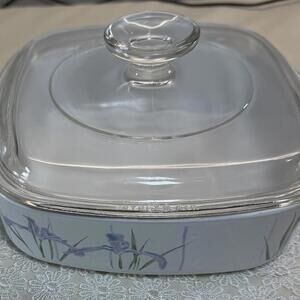 Corning Ware SHADOW IRIS A-1-B Covered 1 Liter 1 Qt Casserole w/ Pyrex Lid